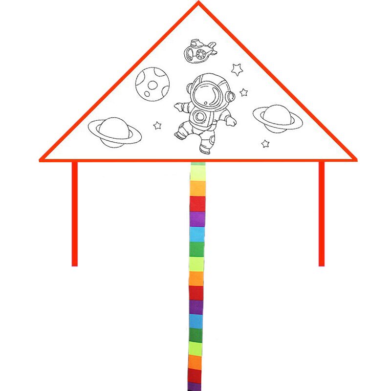 空白风筝儿童手工diy涂色绘画自制材料包幼儿园填色益智创意风筝