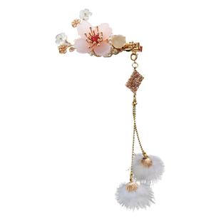 青雀记短发发饰秋冬毛球发夹女汉服复古风头饰流苏新年配饰春色晚