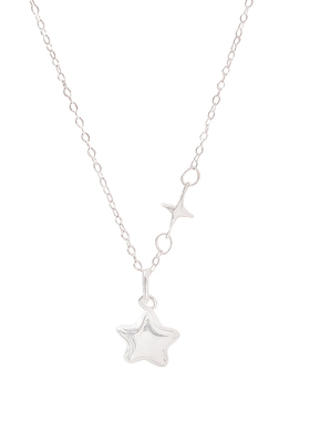 纯银实心幸运五角星项链颈链简约
