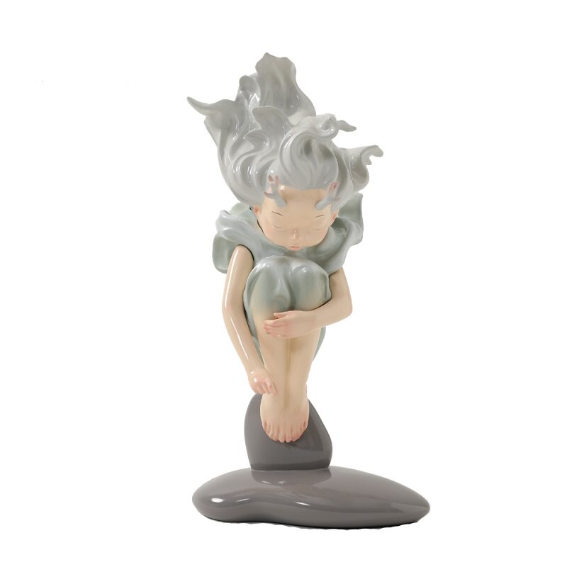 蓝色蜗牛水中秘语灵龙公主摆件