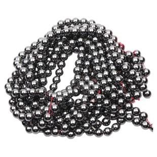 无磁性的铁矿石打孔铁氧体抛光磁珠 手链配件散珠6/8/10/12毫米