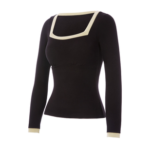 歌力诺德绒保暖内衣女款带胸垫秋衣发热肌底衣无痕低领打底衫上衣