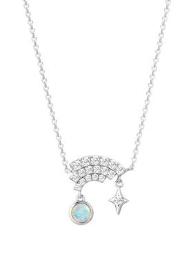 AWNL霖奈彩虹桥欧泊锁骨项链女款