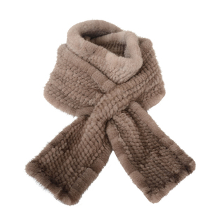 新款貂貂毛编织长围巾冬季保暖貂毛加密加厚彩色水貂围脖防风脖套