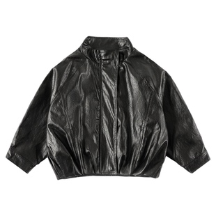 男童皮衣外套2026新款中小童防风帅气上衣宝宝帅气保暖皮夹克春装