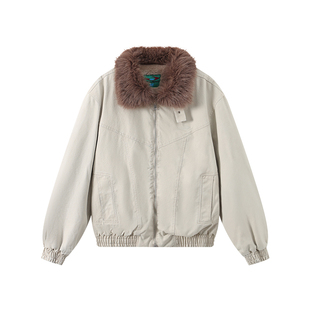 江南先生NewJNXS大毛领拼接水洗工装外套肌理感分割结构座山雕冬