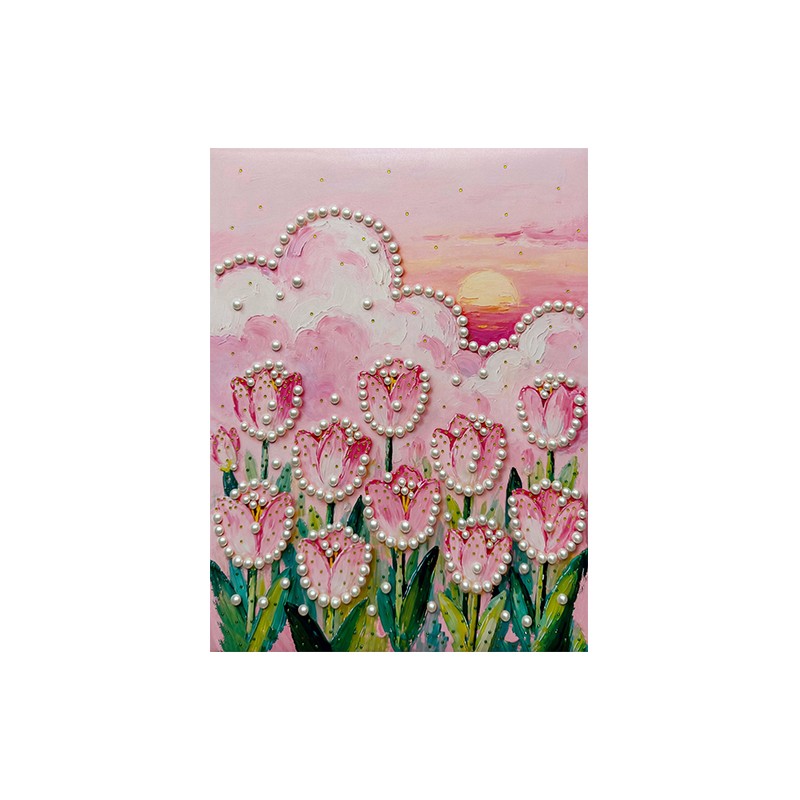 高颜值少女心珍珠星月DIY装饰画