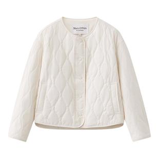 Marc O'Polo/MOP25春秋季新款短款简约圆领格纹棉服保暖女士外套