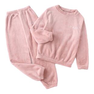 儿童睡衣女童男童珊瑚绒2025新款秋冬男女孩保暖法兰绒家居服套装