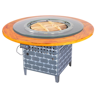 铁锅炖灶台桌烧电地锅鸡专用灶火锅桌子电磁炉一体商用火锅烧烤桌