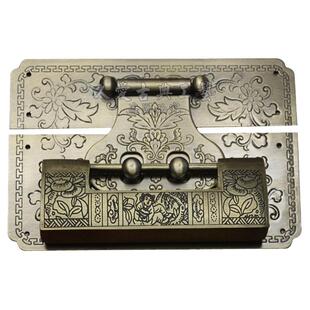 方形锁扣搭扣箱扣樟木箱子复古锁片锁配仿古铜锁老式插销锁门挂锁