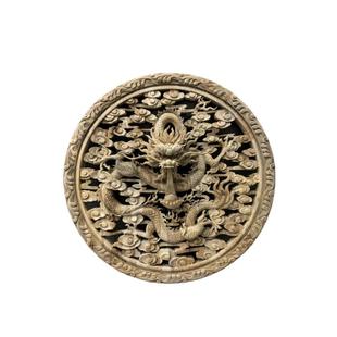 实木雕刻龙凤呈祥挂件客厅背景墙壁挂中式仿古实木玄关挂屏