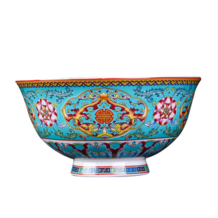 碗家用新款餐具陶瓷碗饭碗高脚景德镇珐琅彩吃饭中式骨瓷专用寿碗