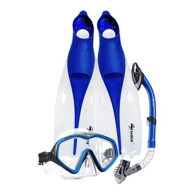 wave跨境成人专业潜水镜全干式呼吸管长脚蹼蛙鞋浮潜三宝套装装备