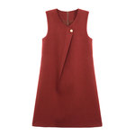 柒院家大码女装设计感气质圆领背心连衣裙2025秋冬宽松显瘦中长裙