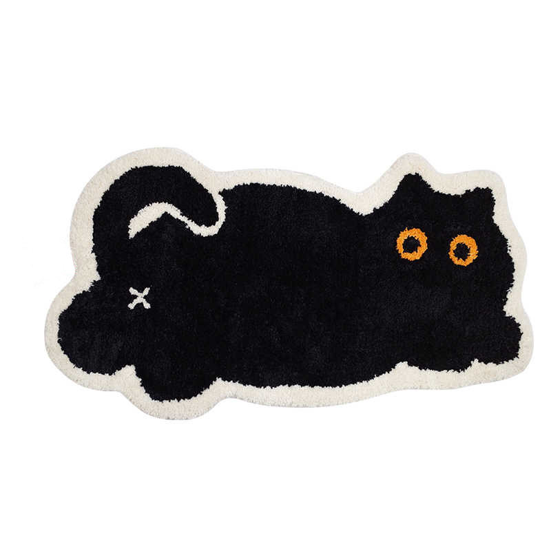 现货现发可爱黑猫咪地毯