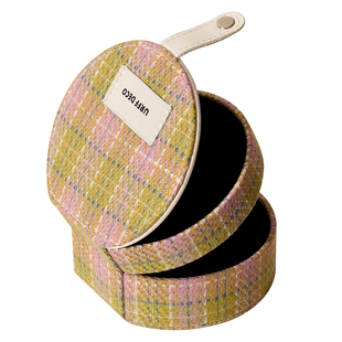 URFF DECO 双层迷你 首饰盒法式复古便携圆形珠宝收纳少女心礼物