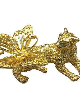 合金豹子水晶球底座置物架