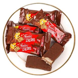 雀巢脆脆鲨巧克力威化饼干446g散装牛奶味夹心零食大礼包整箱批发