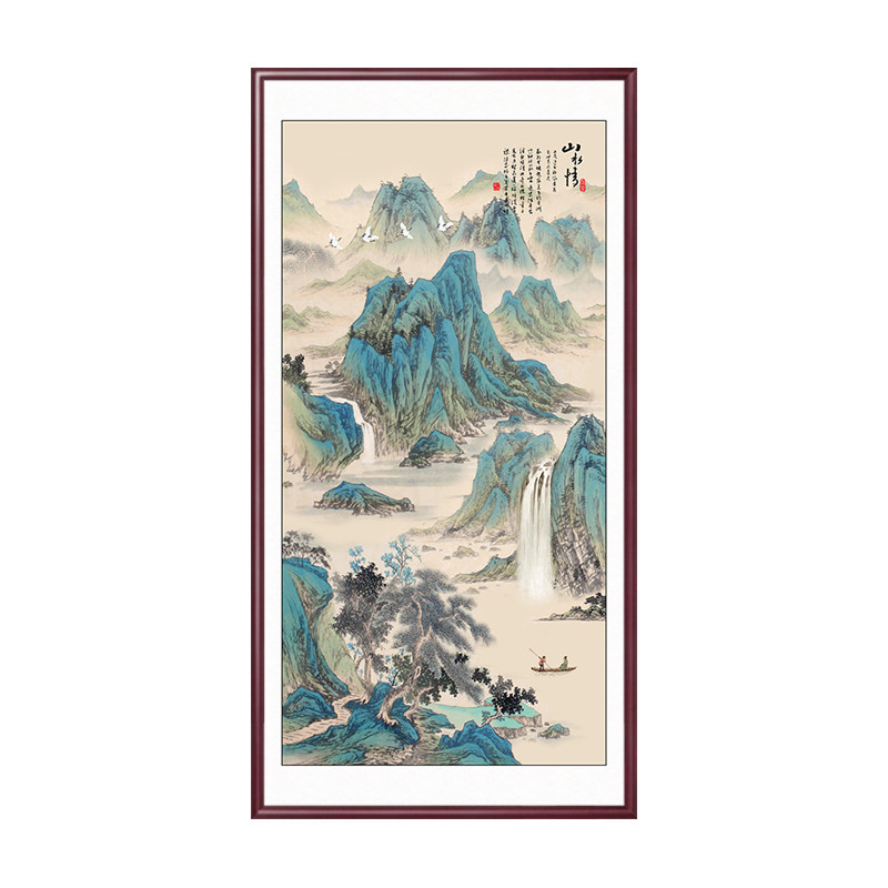 新中式山水画挂画入户玄关装饰画