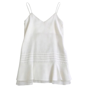 秒发！V领吊带裙26春季新款韩国东大门气质纯色双层下摆连衣裙女