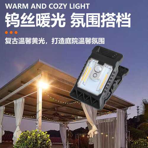 太阳能庭院灯家用花园照明灯人体感应多功能露天室外夹子草坪灯