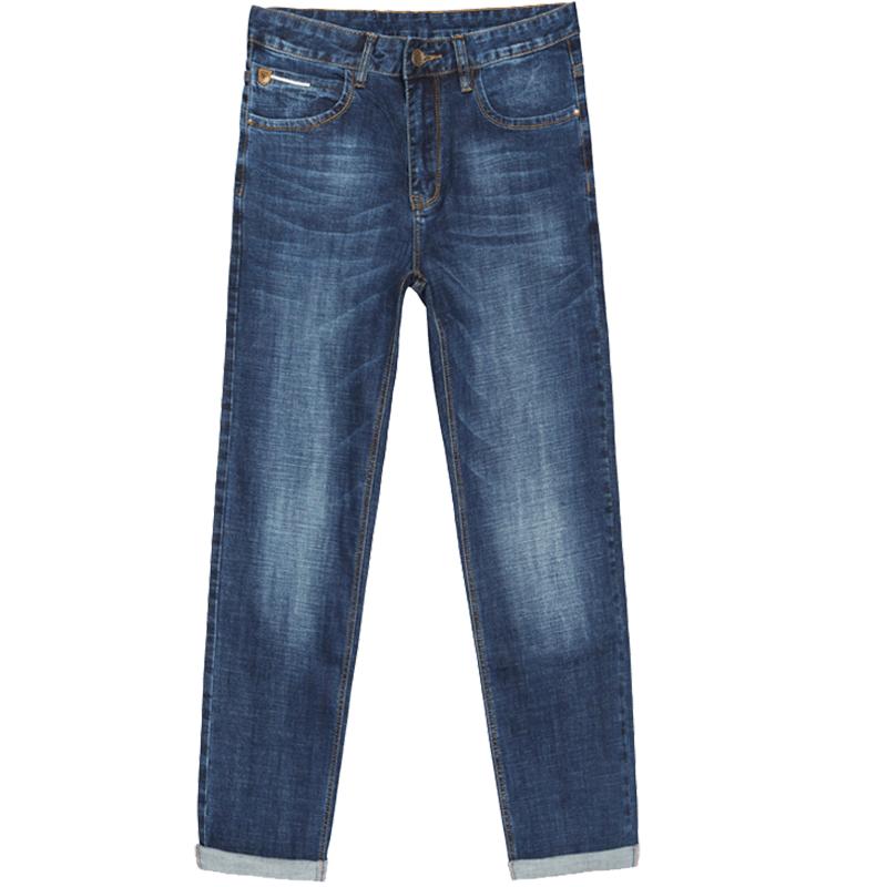 大大牛 高端面料亲肤舒适弹力牛仔裤男直筒宽松高腰深裆秋冬款