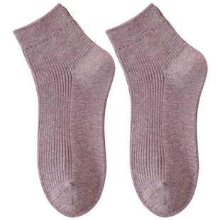 优质纯棉袜子女士中筒袜秋冬季全棉防臭短筒厚款保暖长袜冬天无骨