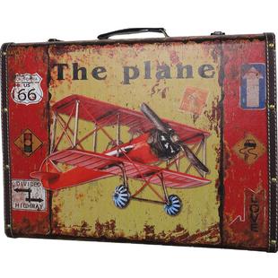 美式复古手提木箱 摄影道具收纳箱子老式物件仿古皮箱做旧整理箱