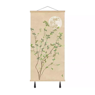 竹报平安挂布装饰画竹子布艺挂画客厅餐厅玄关壁画茶室背景墙画