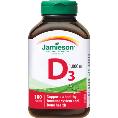 进口 Jamieson健美生维生素D营养片100粒 维他命d VD vitamin d3