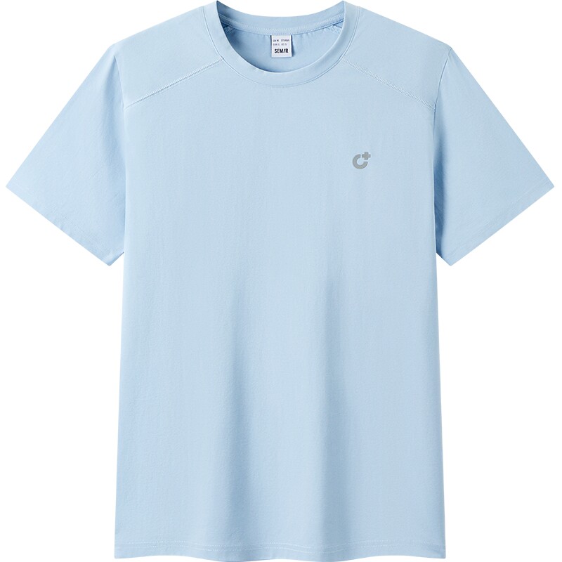 森马短袖T恤男夏季速干反光印花针织衫2026新款舒适运动防晒上衣