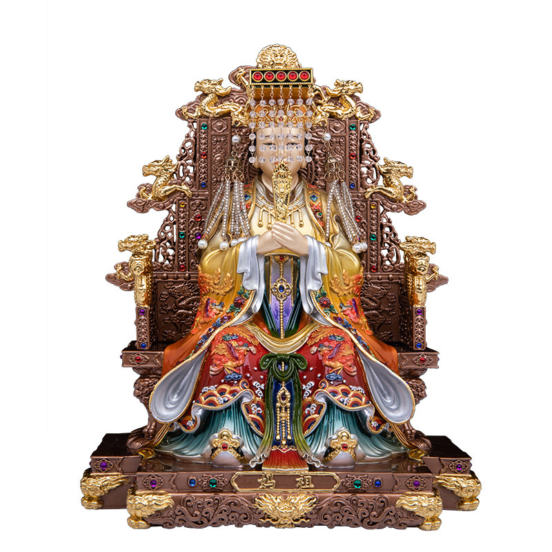 黄铜九龙椅妈祖娘娘神像供奉摆件