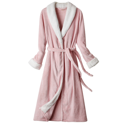 大码珊瑚绒睡袍女冬季长款