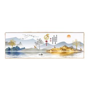 包安装新中式客厅沙发背景墙装饰画家和富贵现代简约壁画山水挂画