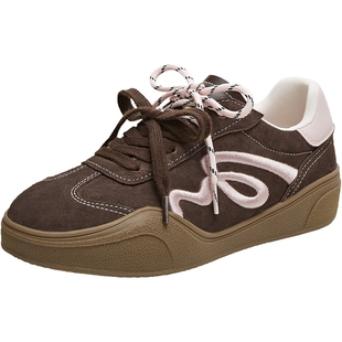 天美意双鞋带厚底增高复古阿甘德训鞋女运动板鞋小白鞋2026春新款