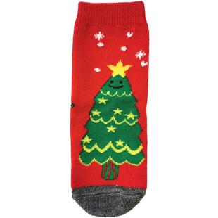 韩国KidsFUTURE儿童新年圣诞袜子春秋季棉袜卡通长袜男童童袜红色