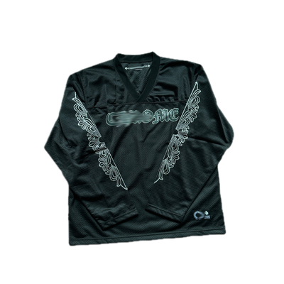 领黑色双层网眼透气冰球服