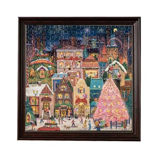 galison拼图初雪之夜500片成人版治愈系圣诞节冬灯带金箔女生礼物