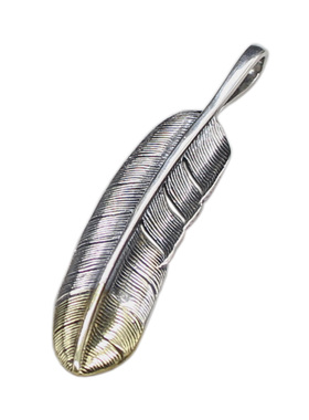 纯银朋克风做旧鹰爪项链羽毛吊坠