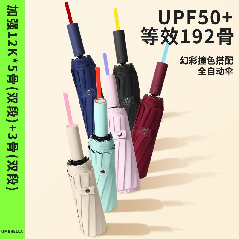 192骨自动抗风暴雨伞加大加厚加固折叠超大雨伞男士晴雨两用伞女
