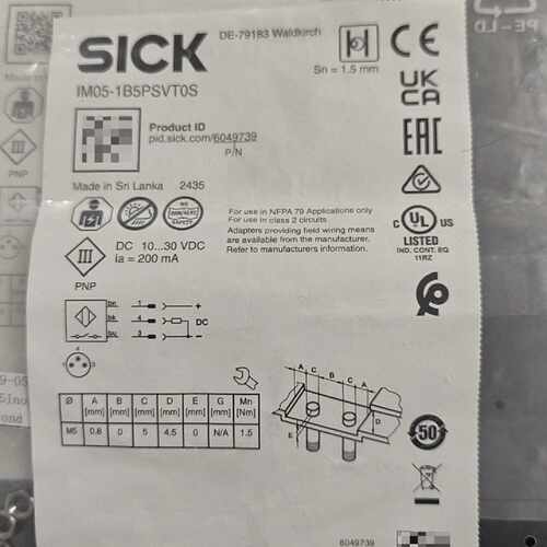 溢价-西克接近开关IM05-1B5PSVT0S，订货号604973