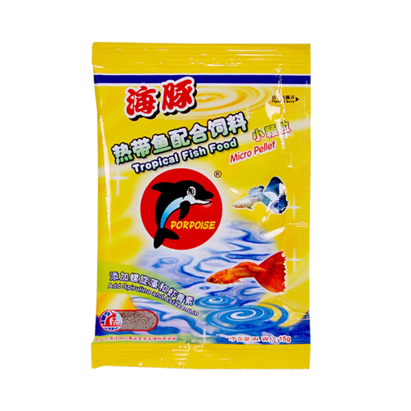海豚牌微颗粒热带鱼粮小型鱼鱼食鱼粮小鱼孔雀鱼灯科鱼开口饲料