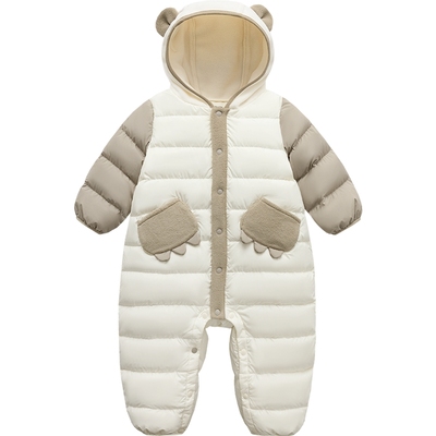 迷你巴拉巴拉婴儿羽绒服连体衣哈衣冬装爬服新款外出衣服保暖新生