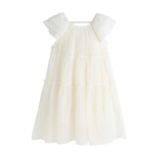 布丁哈鲁童装夏装女童红色裙子2026夏季新款儿童法式公主裙连衣裙