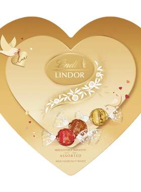 Lindt/瑞士莲官方正品软心巧克力金心礼盒装11粒135g节日送礼零食