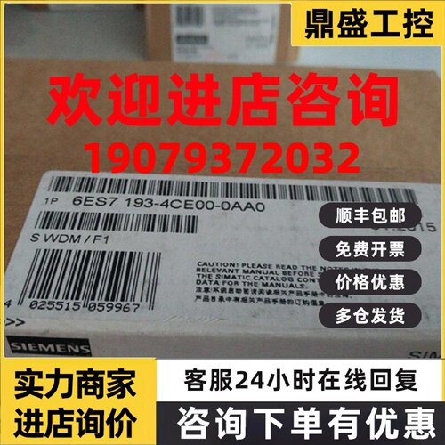 议价6ES7193-4CE00-0AA0西门子ET200模块6ES71934CE000AA0全新 原