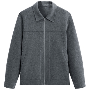 【保暖羊毛】太平鸟男装翻领毛呢夹克2025冬新款纯色通勤休闲外套