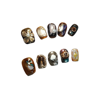WBXNail美甲穿戴甲短款2026新款纯手工高级甲片显白【万有引力】