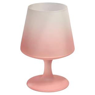 法式磨砂渐变粉高脚杯ins风高颜值玻璃杯氛围感香槟杯酒杯饮料杯